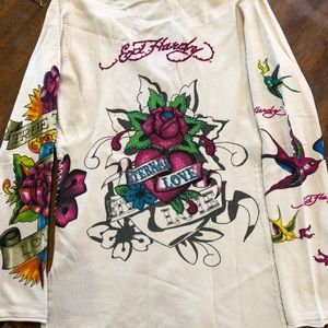 🆕 Ed Hardy Tattoo Sweater Eternal Love ❤️ Size M
